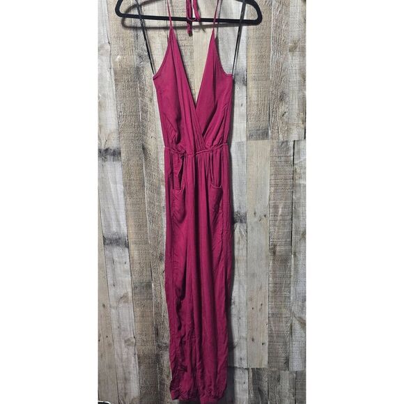 Lulus Learning to Fly Burgundy Halter Jumpsuit - Picture 2 of 5